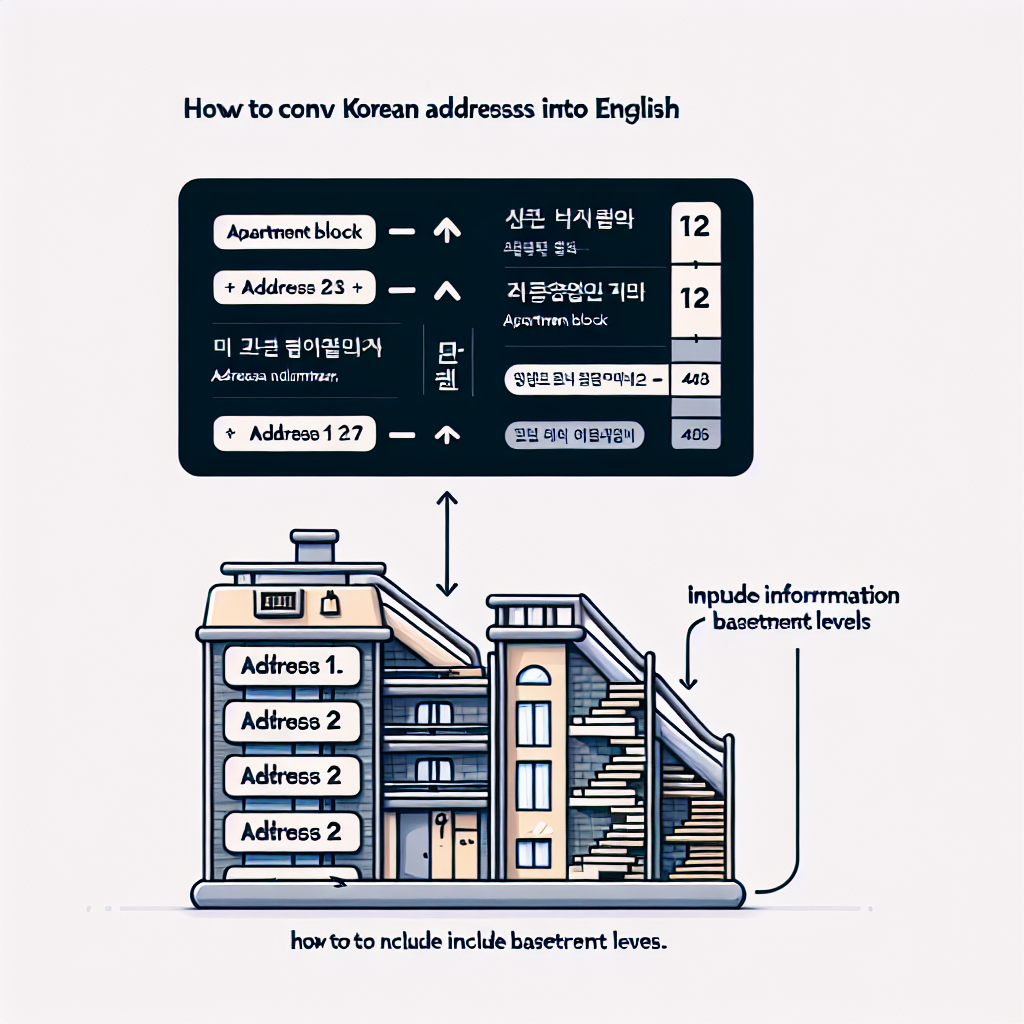 영문주소 변환하는 방법 (아파트 동 호수, 지하 표시, Address 1, 2 입력 방법)